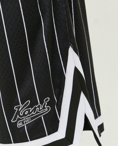 Karl Kani - KK Varsity Pinstripe Mesh Shorts Black Karl Kani - KK Varsity Pinstripe Mesh Shorts Black