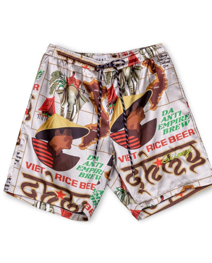 Grimey - Viet Cong Beer Satin Short - White