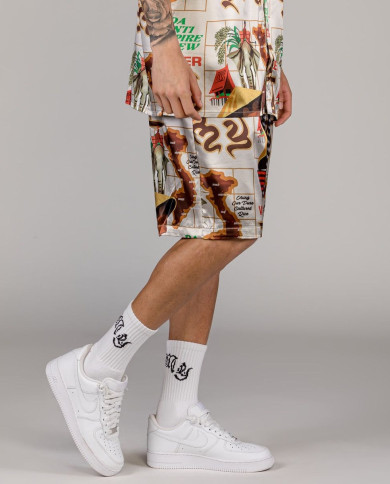 Grimey - Viet Cong Beer Satin Short - White Grimey - Viet Cong Beer Satin Short - White
