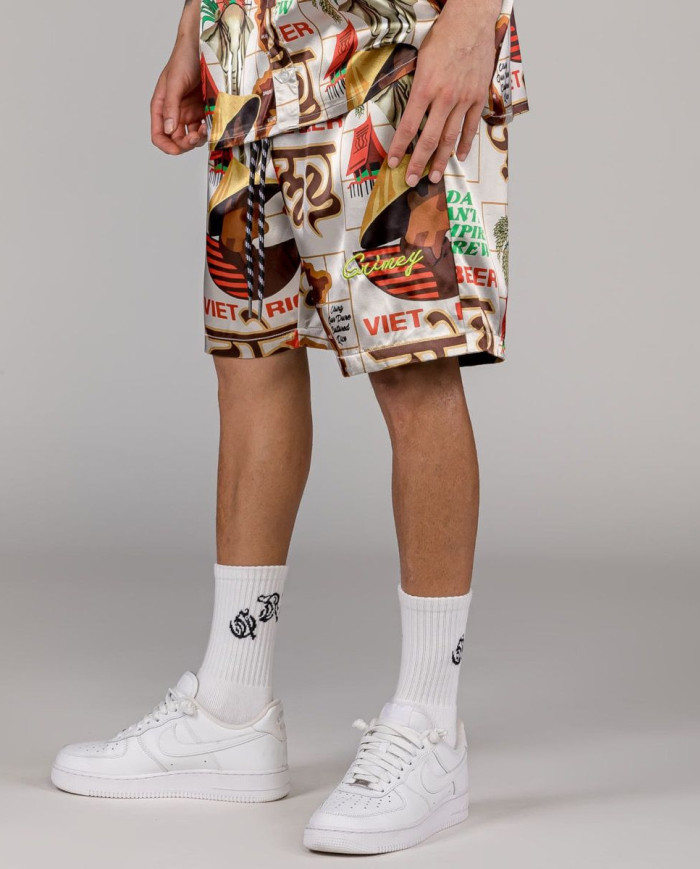 Grimey - Viet Cong Beer Satin Short - White