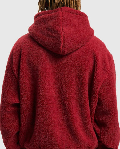 Karl Kani - KK Varsity Teddy Full Zip Hoodie Dark Red