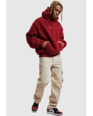 Karl Kani - KK Metal Signature Teddy Os Hoodie Dark Red