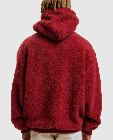 Karl Kani - KK Metal Signature Teddy Os Hoodie Dark Red