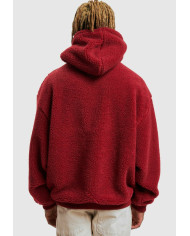 Karl Kani - KK Metal Signature Teddy Os Hoodie Dark Red