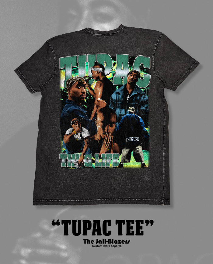 '' Tupac Tee '' - Washed Black '' Tupac Tee '' - Washed Black