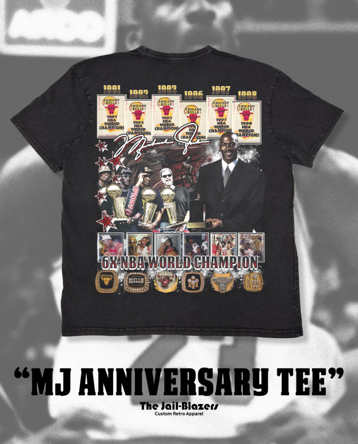 " MJ Anniversary Tee " - Washed Black