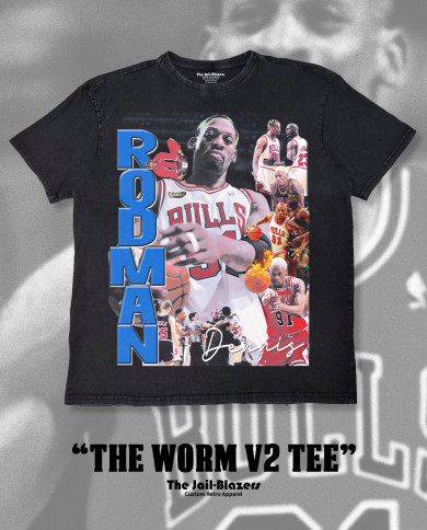 " The Worm V2 Tee " - Washed Black