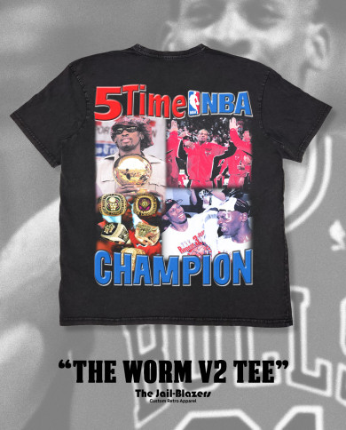 " The Worm V2 Tee " - Washed Black