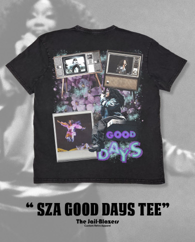 " SZA Good Days Tee " - Washed Black