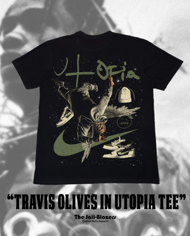 Travis Olives in Utopia Tee - Black