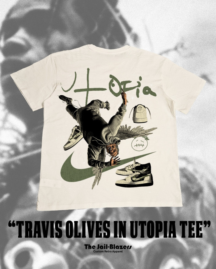 Travis Olives in UtopiaTee - Off White