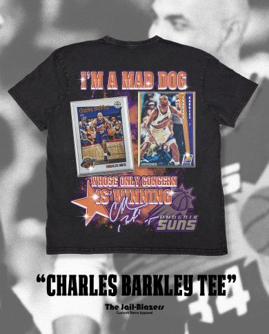 " Charles Barkley Tee " - Washed Black