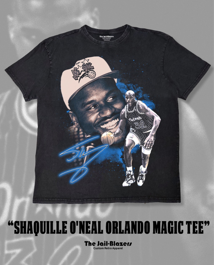 " Shaquille O'Neal Orlando Magic Tee " - Washed Black " Shaquille O'Neal Orlando Magic Tee " - Washed Black