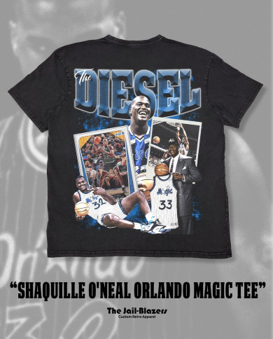 " Shaquille O'Neal Orlando Magic Tee " - Washed Black