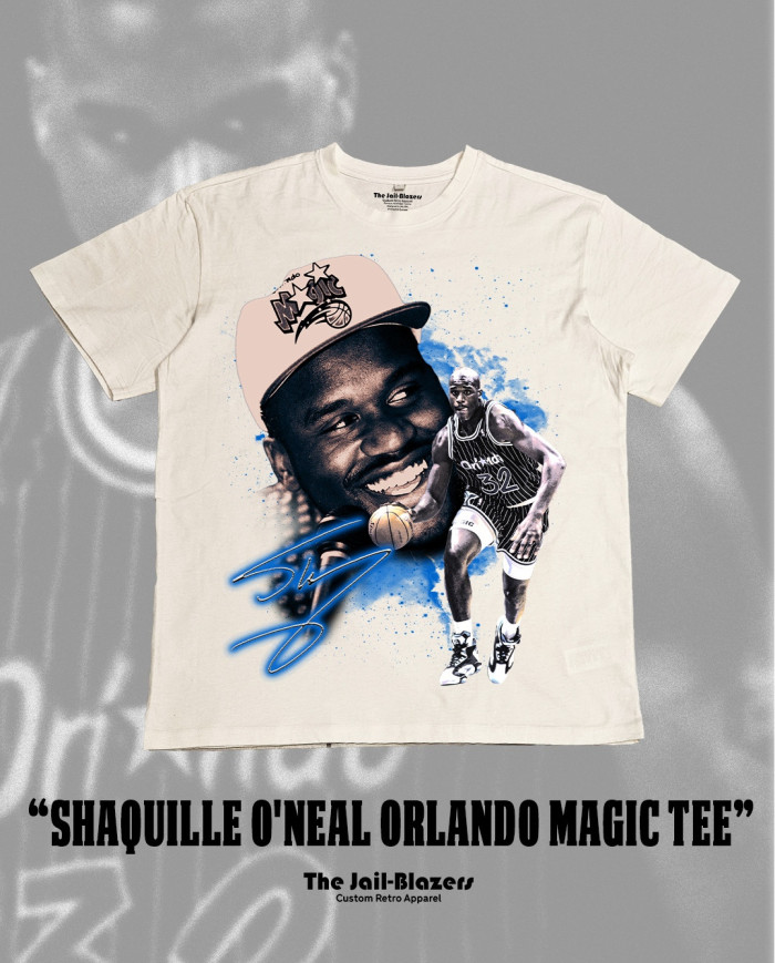 " Shaquille O'Neal Orlando Magic Tee " - Washed Black " Shaquille O'Neal Orlando Magic Tee " - Washed Black