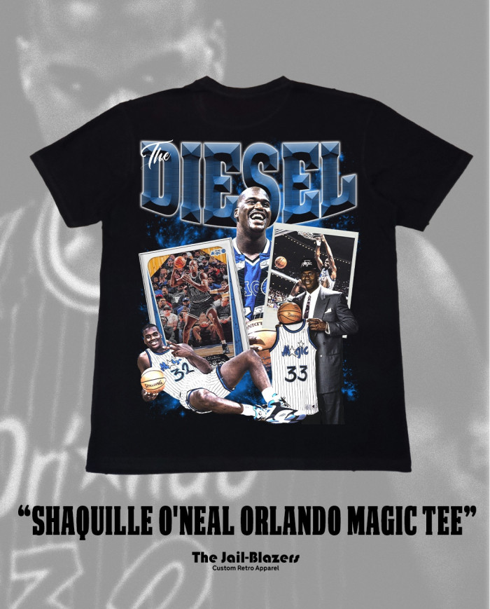 " Shaquille O'Neal Orlando Magic Tee " - Black " Shaquille O'Neal Orlando Magic Tee " - Black