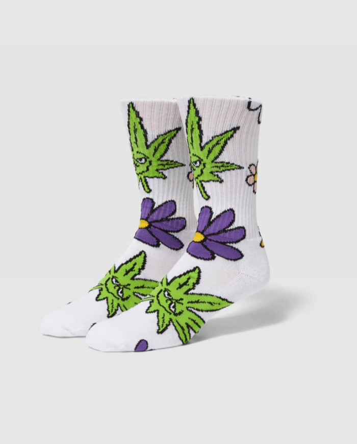 Huf - Green Buddy Blossom Sock - Charcoal Huf - Green Buddy Blossom Sock - Charcoal