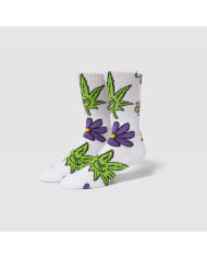 Huf - Green Buddy Blossom Sock - White Huf - Green Buddy Blossom Sock - White