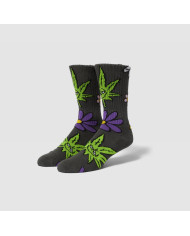 Huf - Green Buddy Blossom Sock - Charcoal Huf - Green Buddy Blossom Sock - Charcoal
