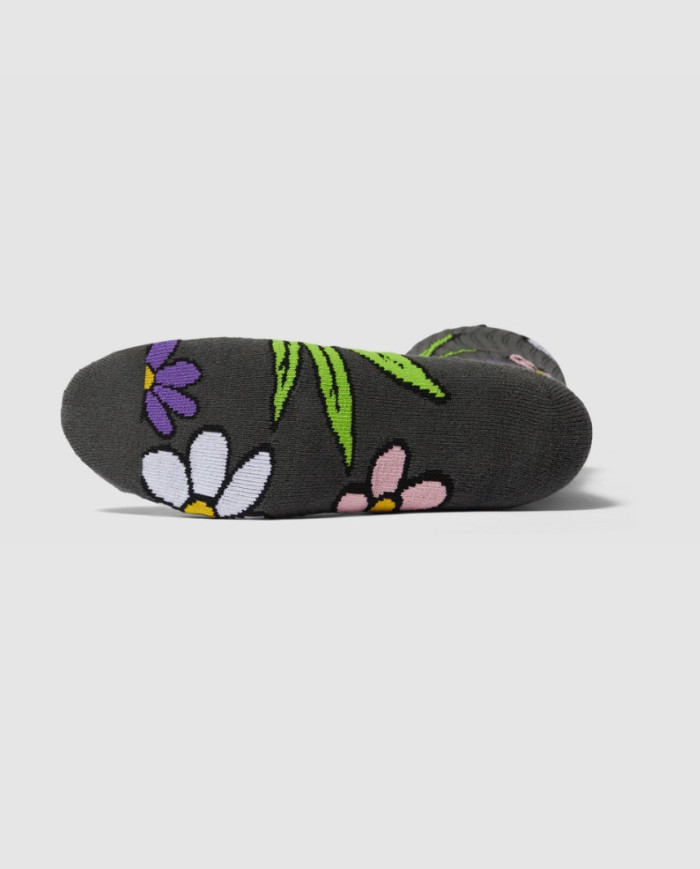 Huf - Green Buddy Blossom Sock - Charcoal Huf - Green Buddy Blossom Sock - Charcoal