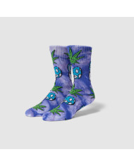 Huf - Green Buddy Mushroom Tie-Dye Sock - Purple Huf - Green Buddy Mushroom Tie-Dye Sock - Purple