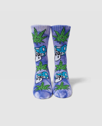 Huf - Green Buddy Mushroom Tie-Dye Sock - Purple