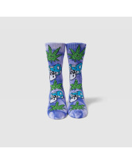Huf - Green Buddy Mushroom Tie-Dye Sock - Purple Huf - Green Buddy Mushroom Tie-Dye Sock - Purple