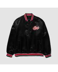 Huf - Pop Fly Satin Baseball Jacket - Black